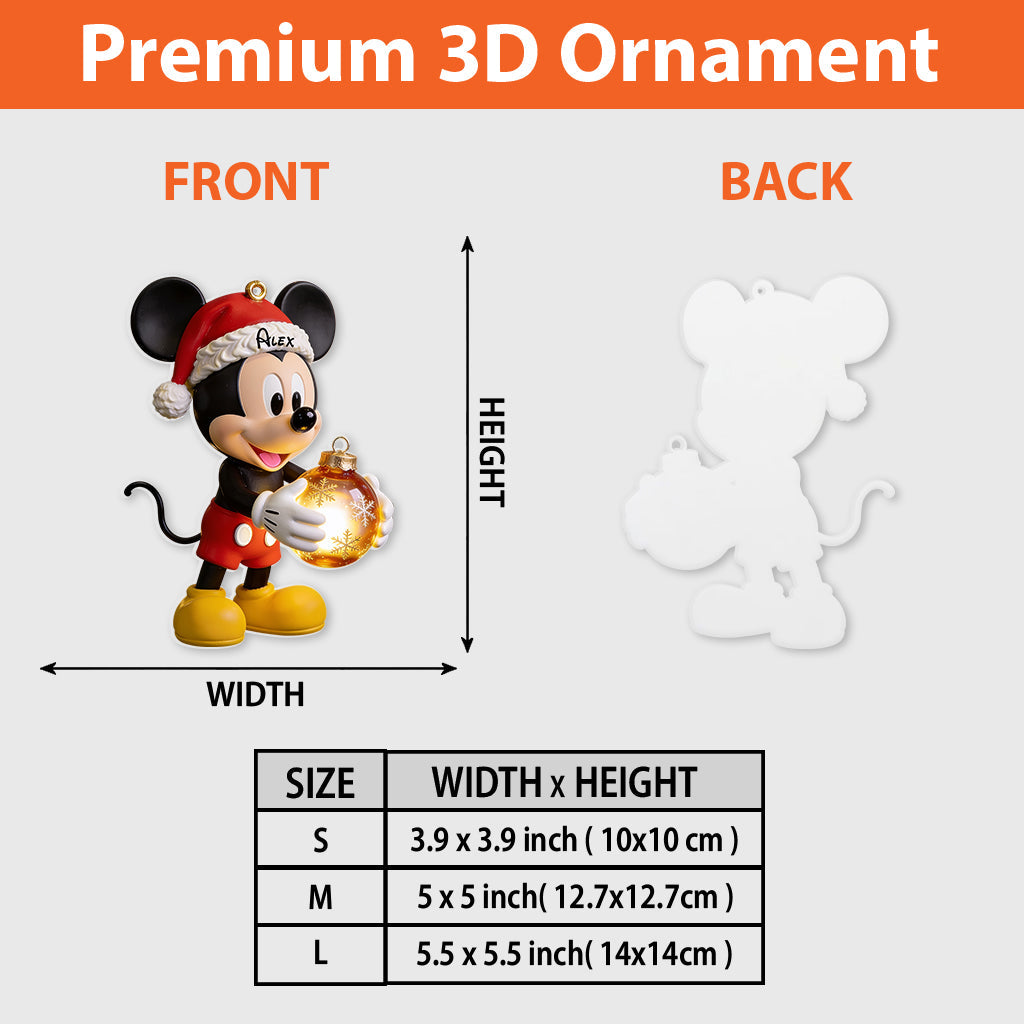 Magical Christmas - Personalized Mouse Premium 3D Ornament
