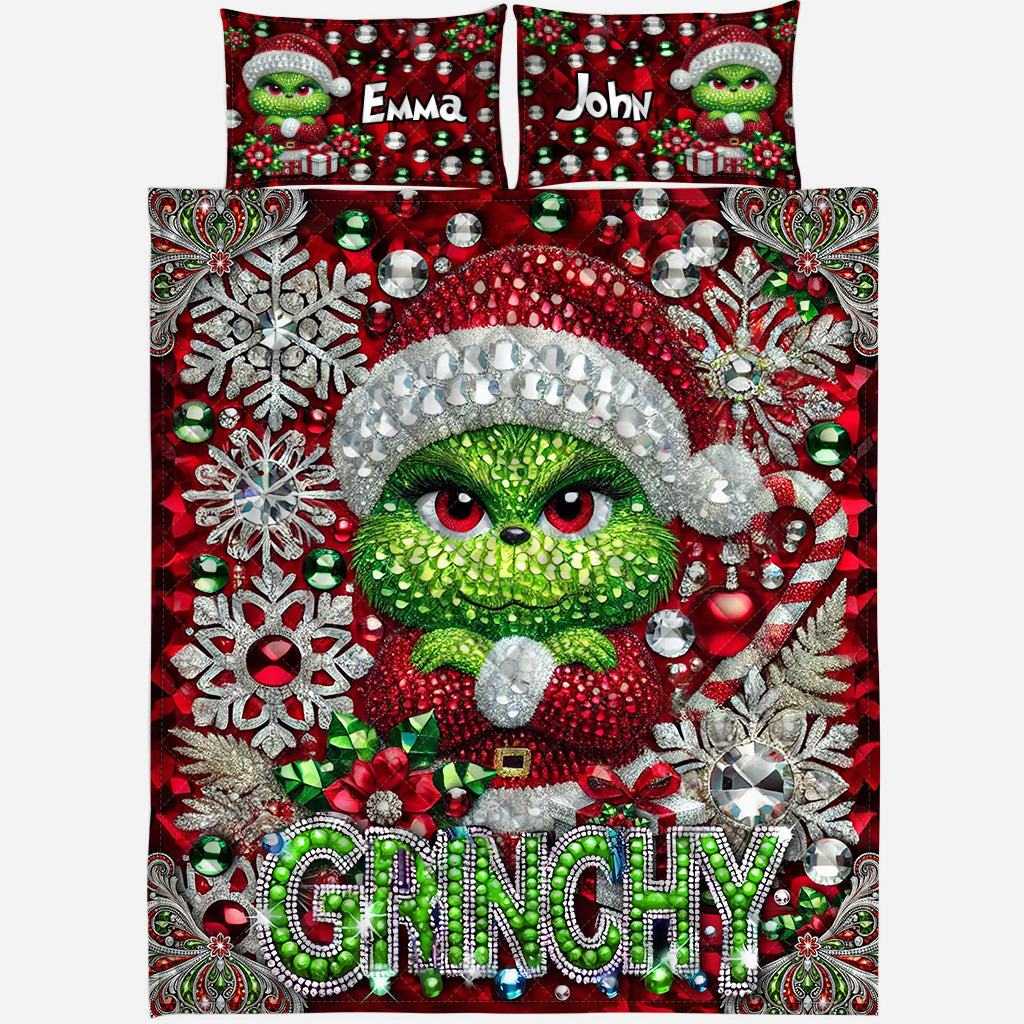 Merry Grinchmas - Personalized Stole Christmas Quilt Set