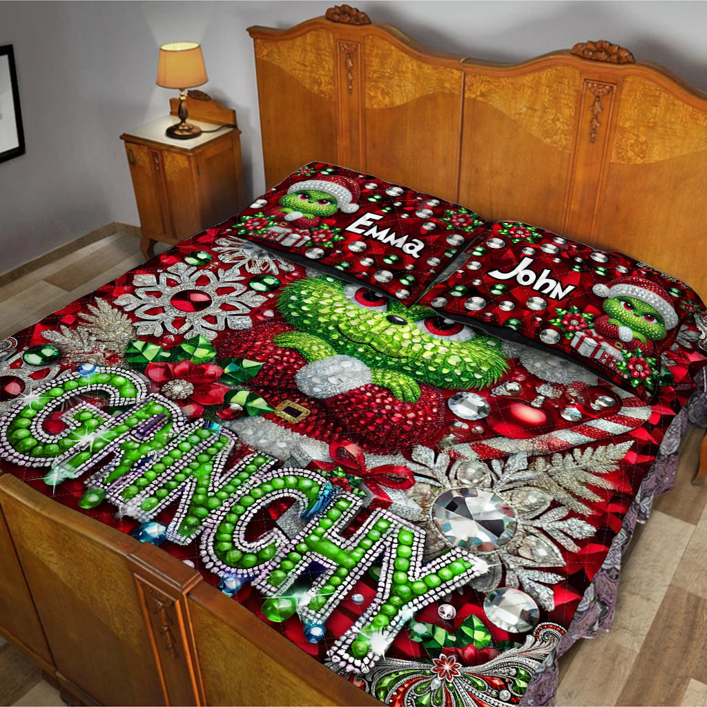 Merry Grinchmas - Personalized Stole Christmas Quilt Set