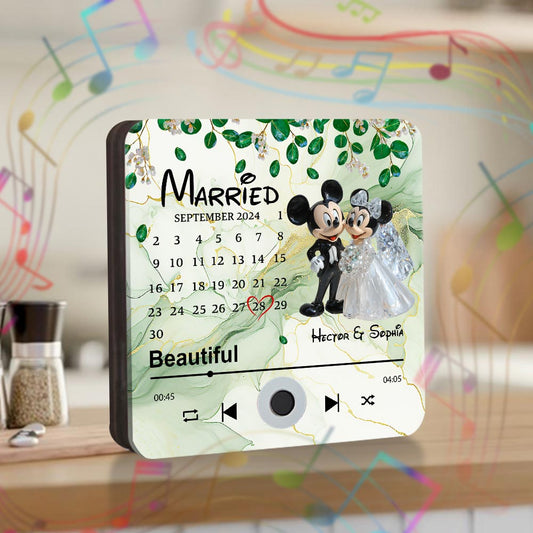 Married - Personalized Mouse Music Fridge Magnet