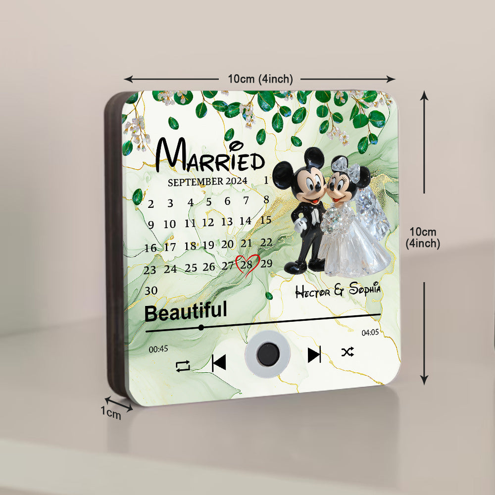 Married - Personalized Mouse Music Fridge Magnet