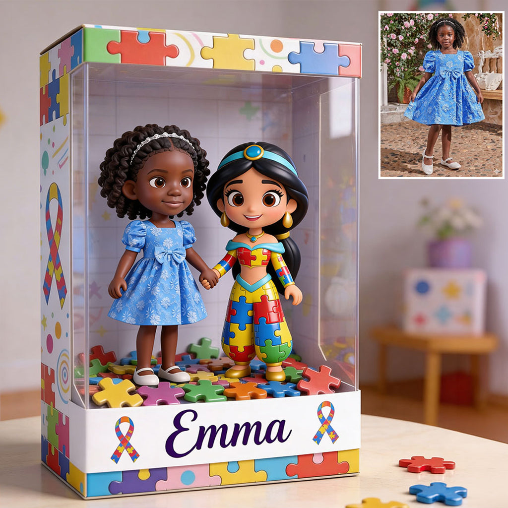 Autism Princess Doll - Personalized Autism Awareness Custom Shaped Acrylic Plaque