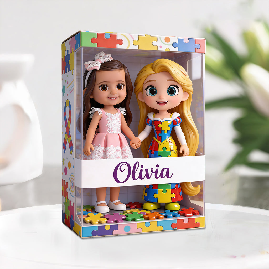 Autism Princess Doll - Personalized Autism Awareness Custom Shaped Acrylic Plaque