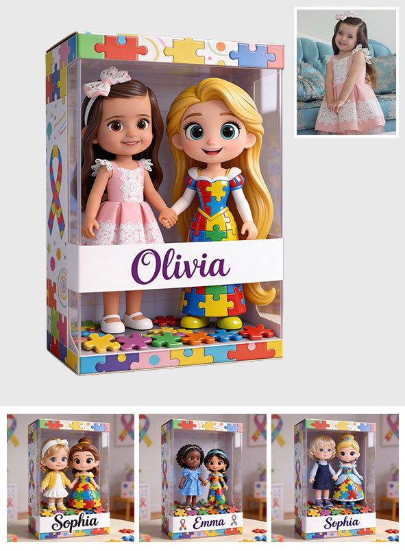 Autism Princess Doll - Personalized Autism Awareness Custom Shaped Acrylic Plaque