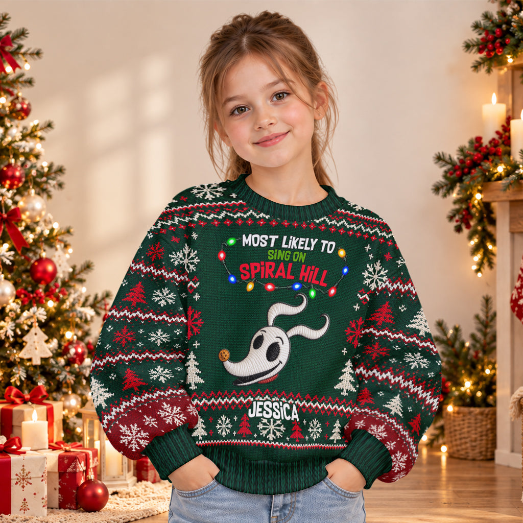 Most Likely To Nightmare Pumpkin King Matching Family Ugly Sweaters - Personalized Nightmare Light Up Sweater