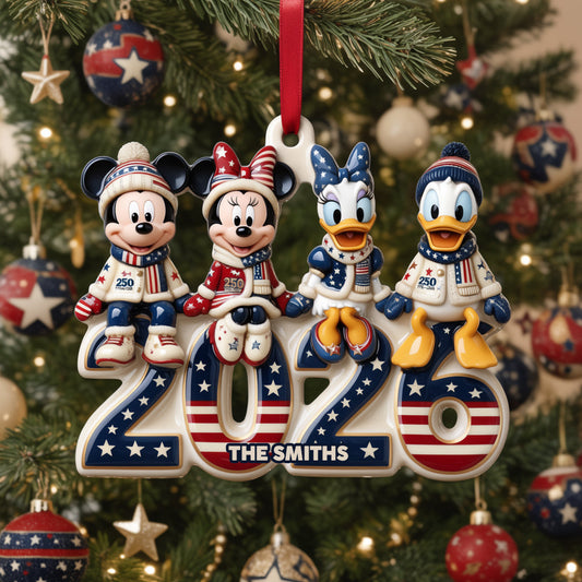 Merry Christmas - Personalized Mouse Premium 3D Ornament