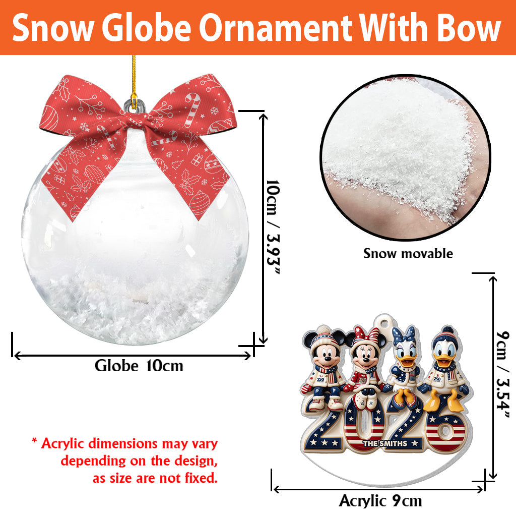Merry Christmas - Personalized Mouse Premium 3D Ornament