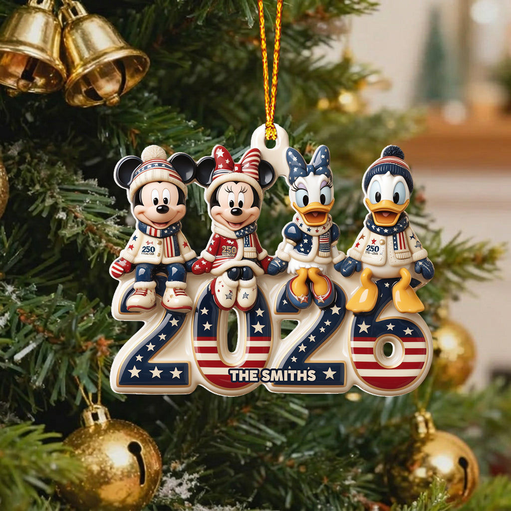 Merry Christmas - Personalized Mouse Premium 3D Ornament