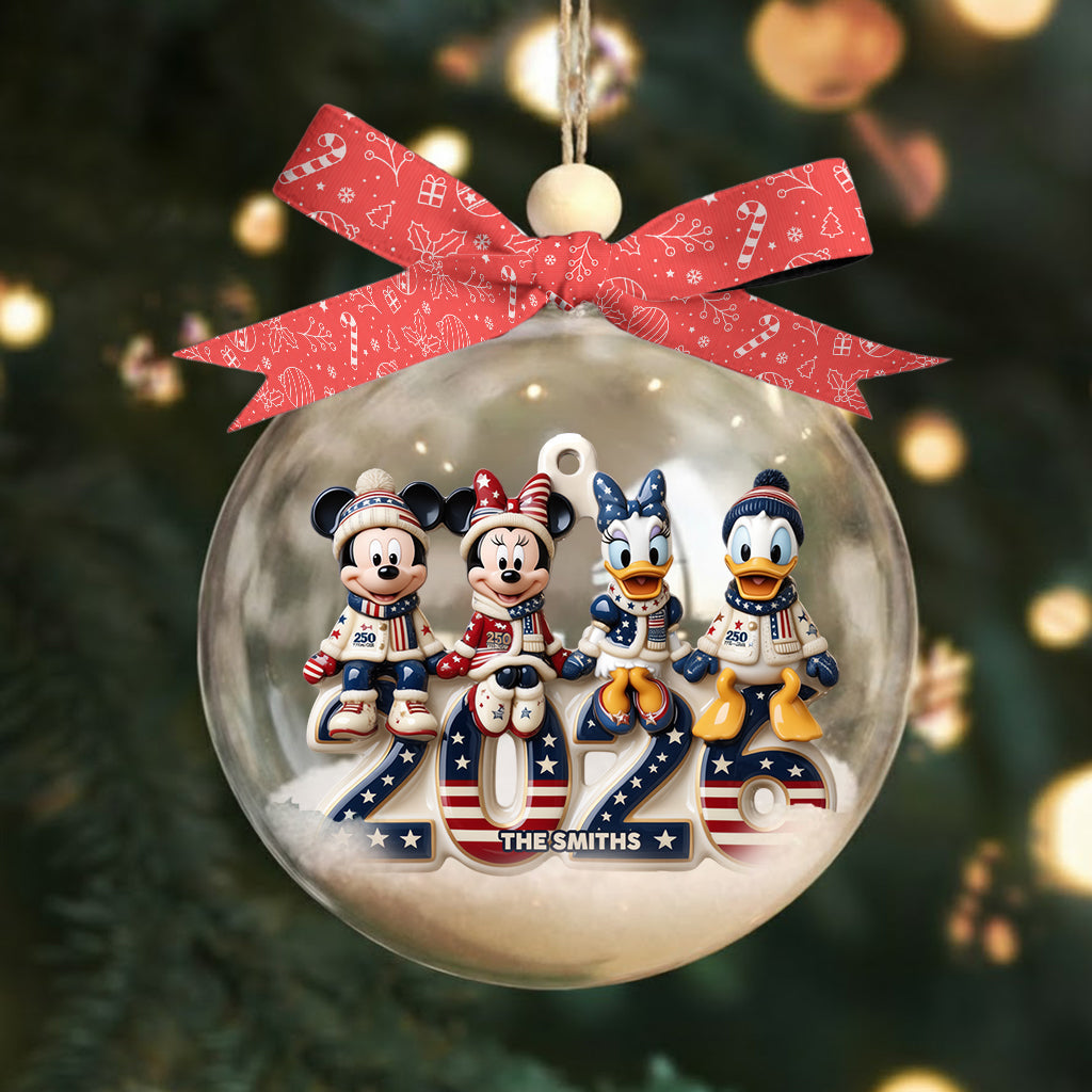 Merry Christmas - Personalized Mouse Premium 3D Ornament