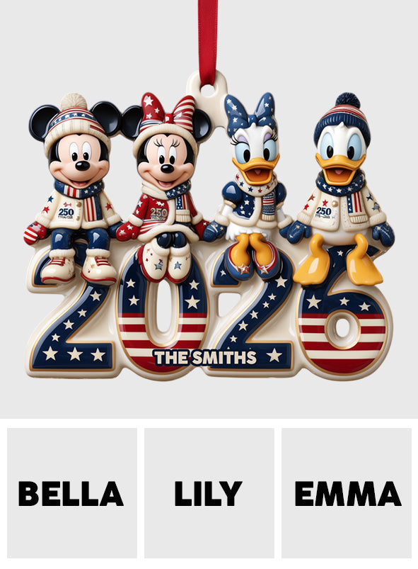 Merry Christmas - Personalized Mouse Premium 3D Ornament