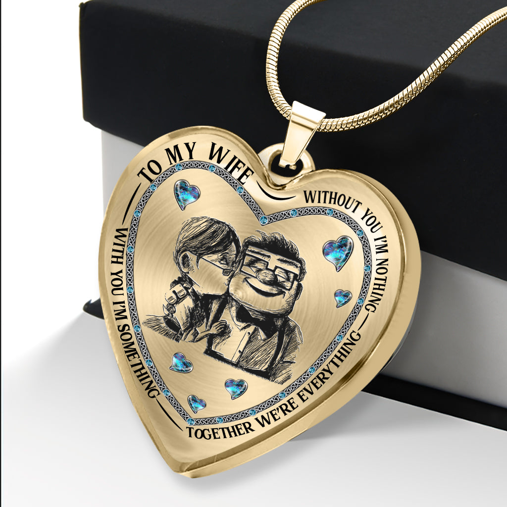 Without You I'm Nothing - Personalized Mouse Heart Pendant Necklace