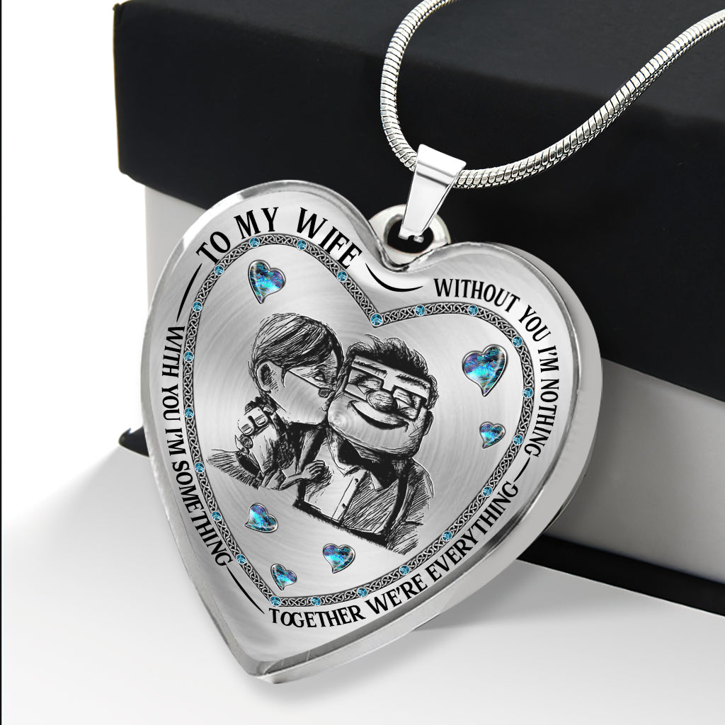 Without You I'm Nothing - Personalized Mouse Heart Pendant Necklace
