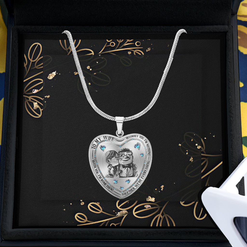 Without You I'm Nothing - Personalized Mouse Heart Pendant Necklace