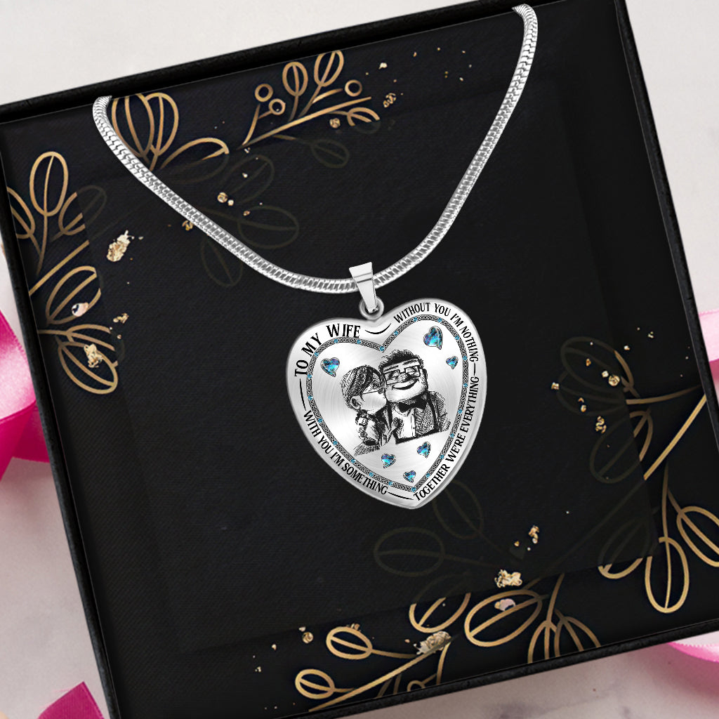 Without You I'm Nothing - Personalized Mouse Heart Pendant Necklace