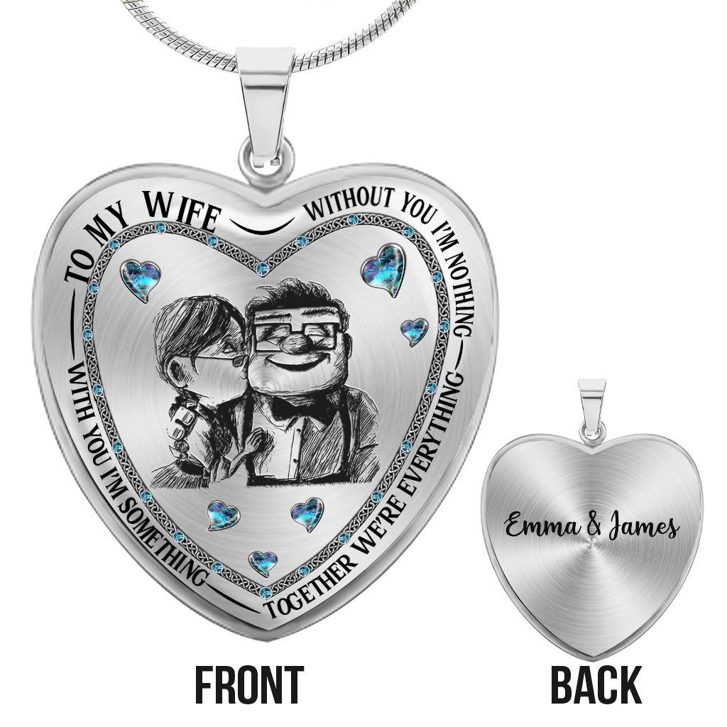 Without You I'm Nothing - Personalized Mouse Heart Pendant Necklace