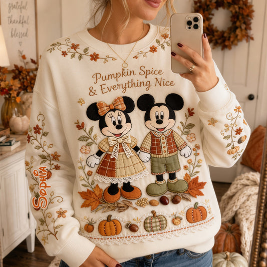 Cartoon Mouse Autumn Vibes - Personalized Mouse All Over Shirt