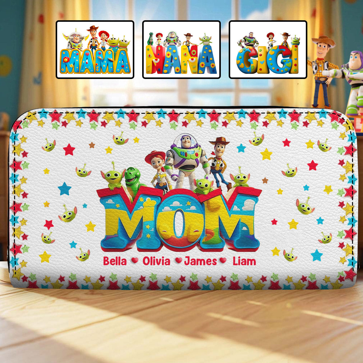 Mom Story - Personalized Leather Long Wallet