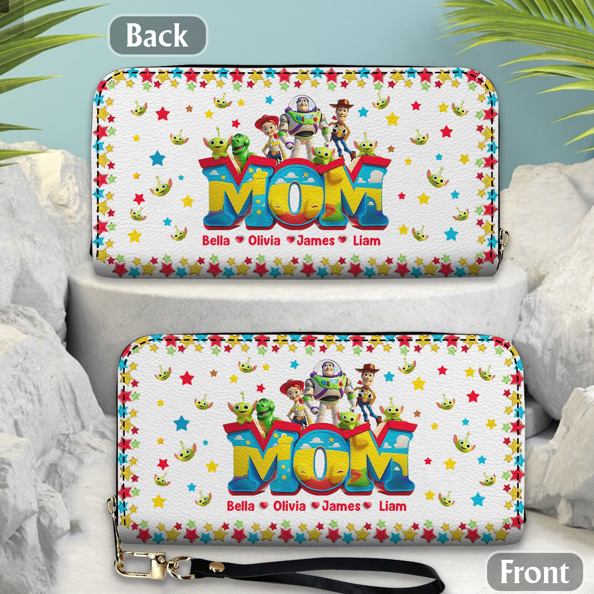 Mom Story - Personalized Leather Long Wallet