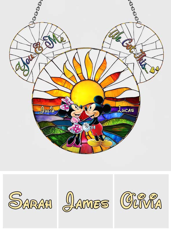 Walking Towards The Sun - Personalized Mouse Window Hanging Suncatcher Ornament