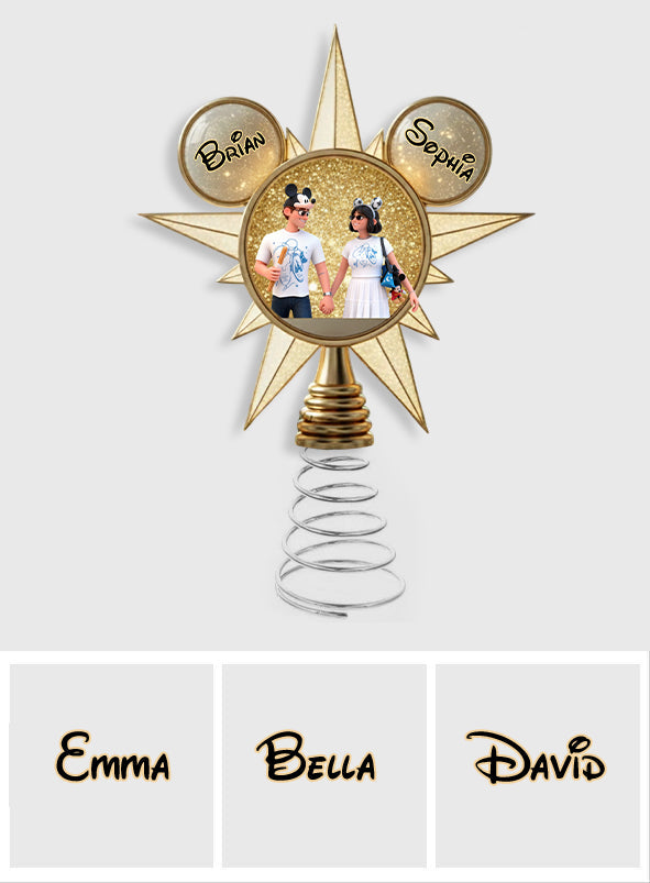 Custom Cartoonish Style From Photo - Personalized Mouse LED Light Tree Topper