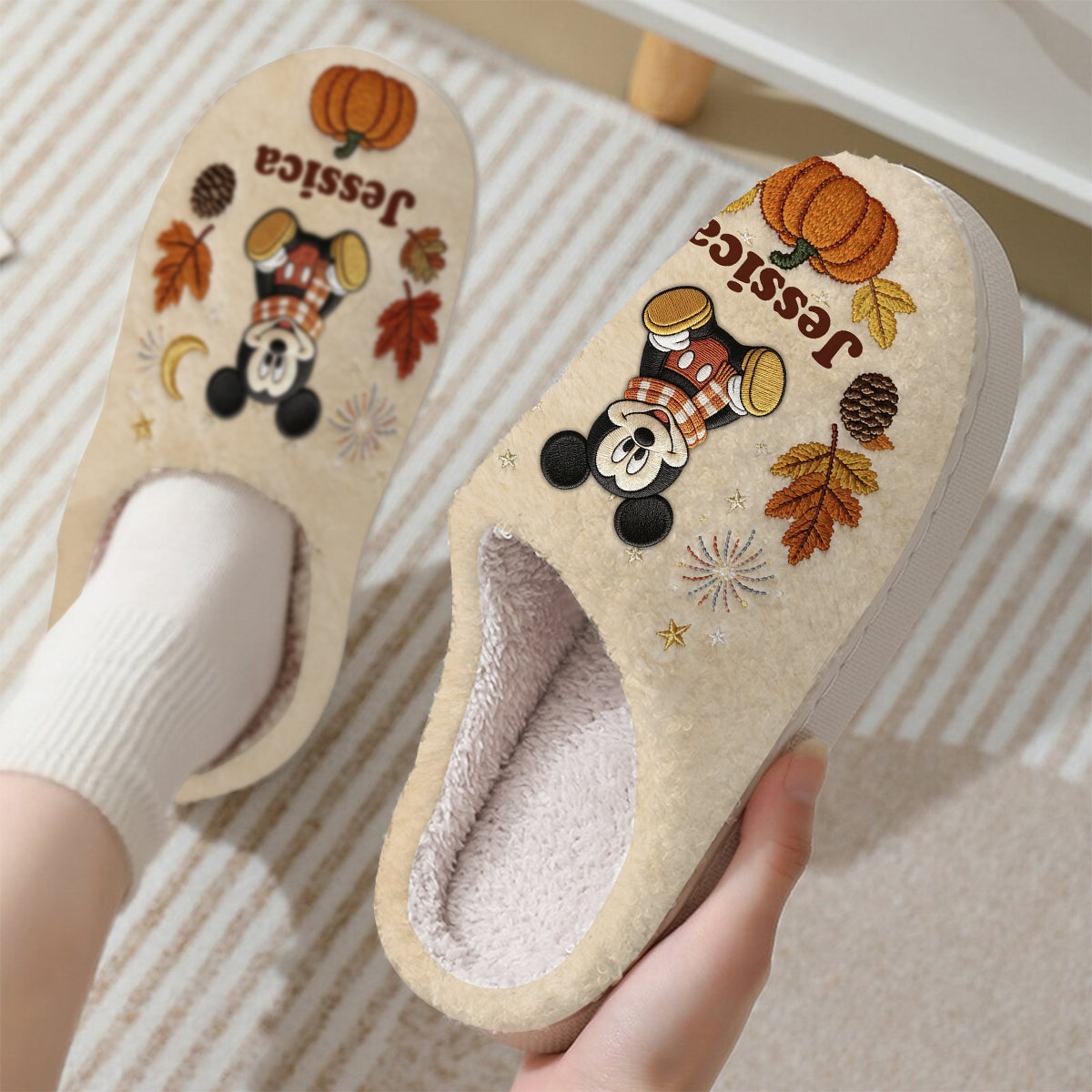 Fall Vibes - Personalized Mouse Slippers