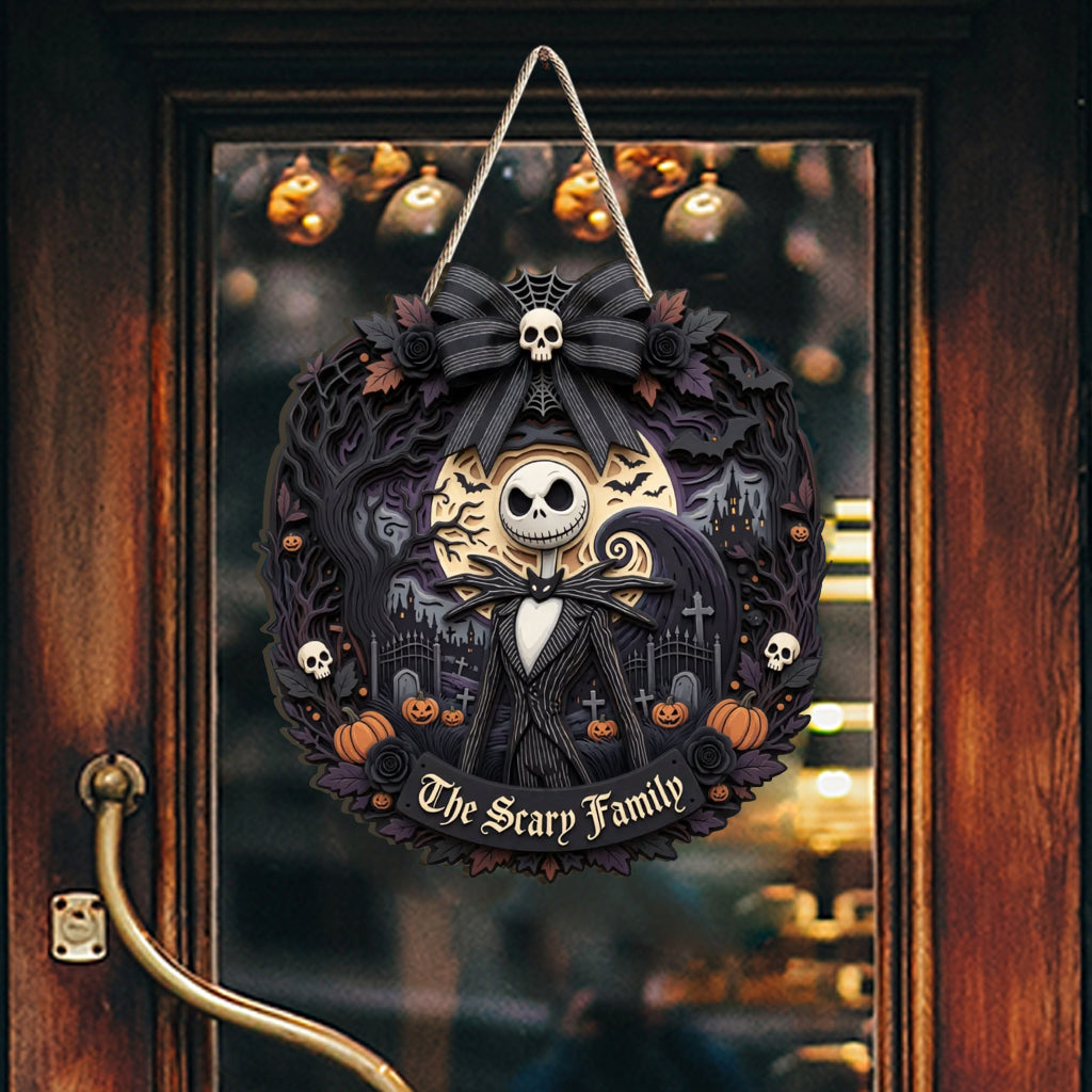 Spooky Nightmares Door Decoration - Personalized Nightmare Custom Shaped Wood Sign