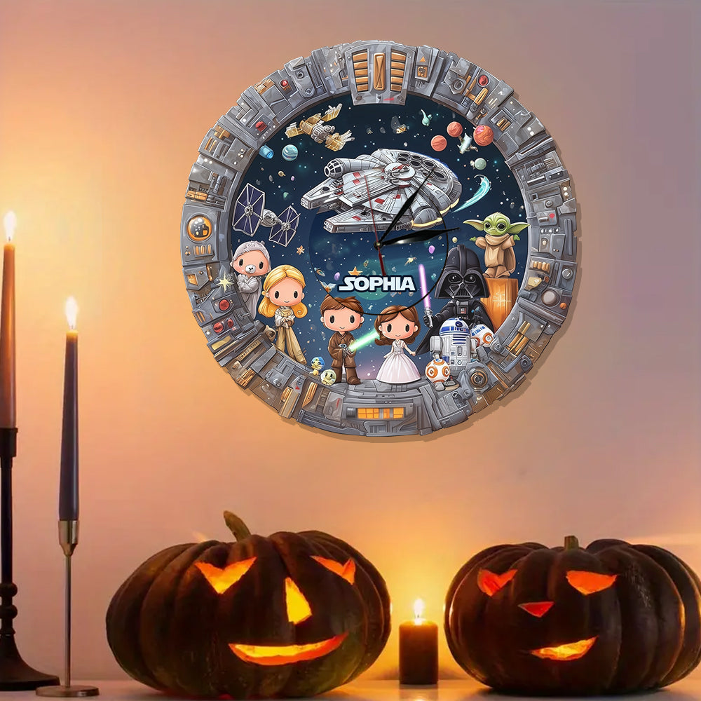 Galactic Timepiece - Personalized The Force LED Light Wall Clock