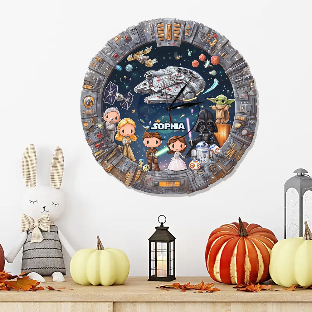 Galactic Timepiece - Personalized The Force LED Light Wall Clock