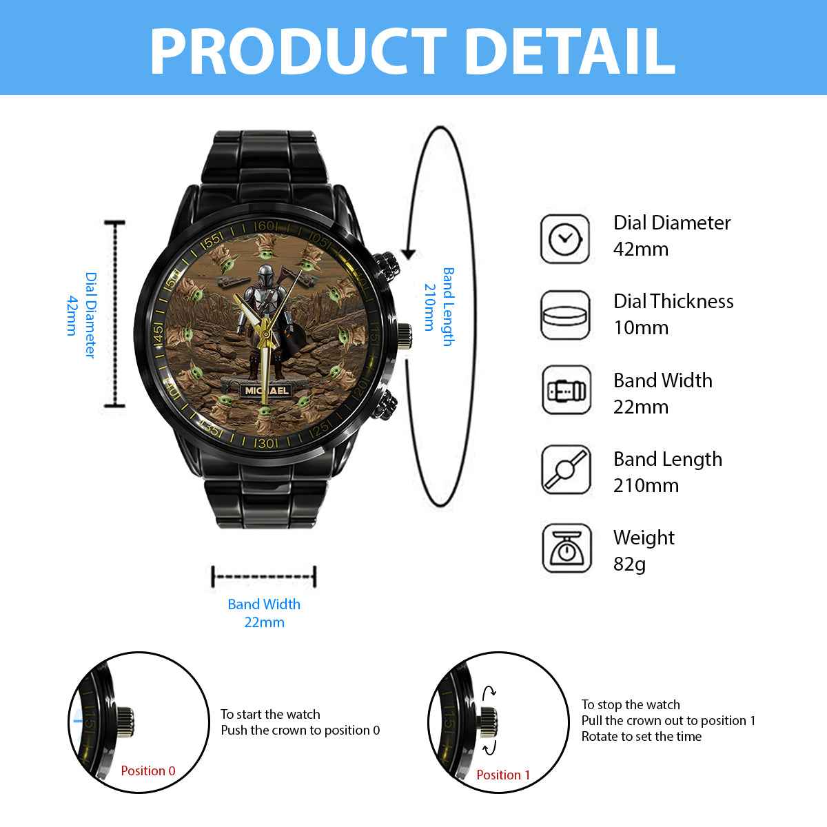 The Best In The Galaxy - Personalized The Force Hand Watch