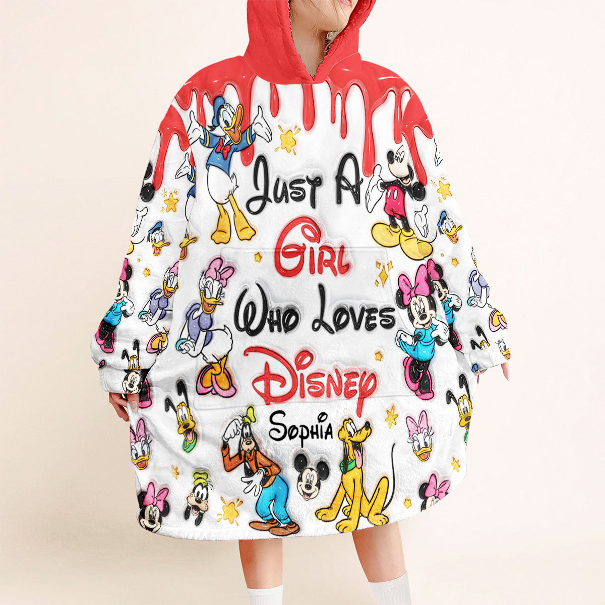 Just A Girl Who Loves Disney - Personalized Mouse Blanket Hoodie