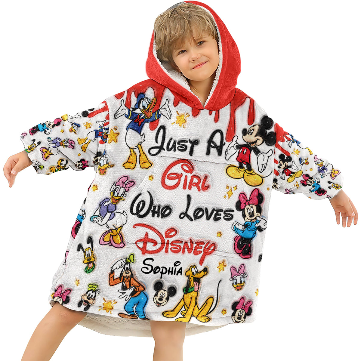 Just A Girl Who Loves Disney - Personalized Mouse Blanket Hoodie
