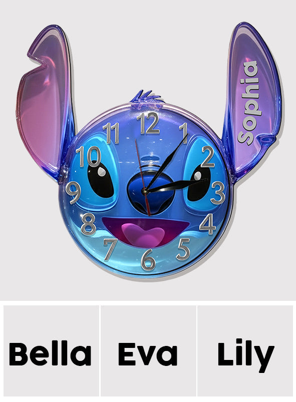 Whimsical Character - Personalized Ohana LED Light Wall Clock