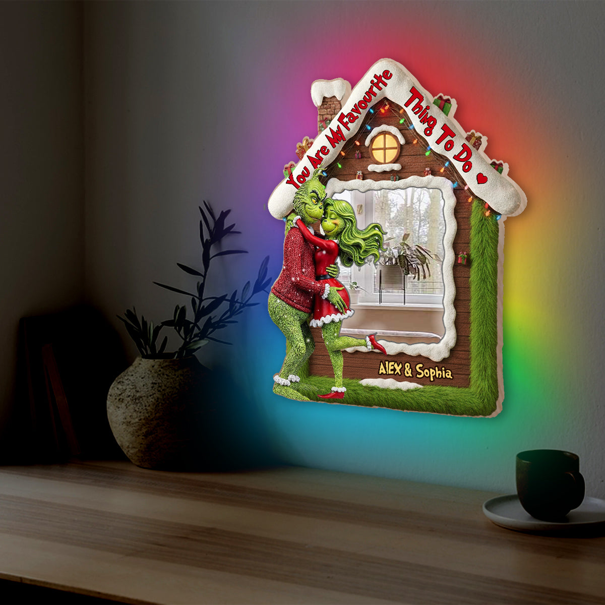 You Stole My Heart - Personalized Stole Christmas Wall Mirror With LED Light