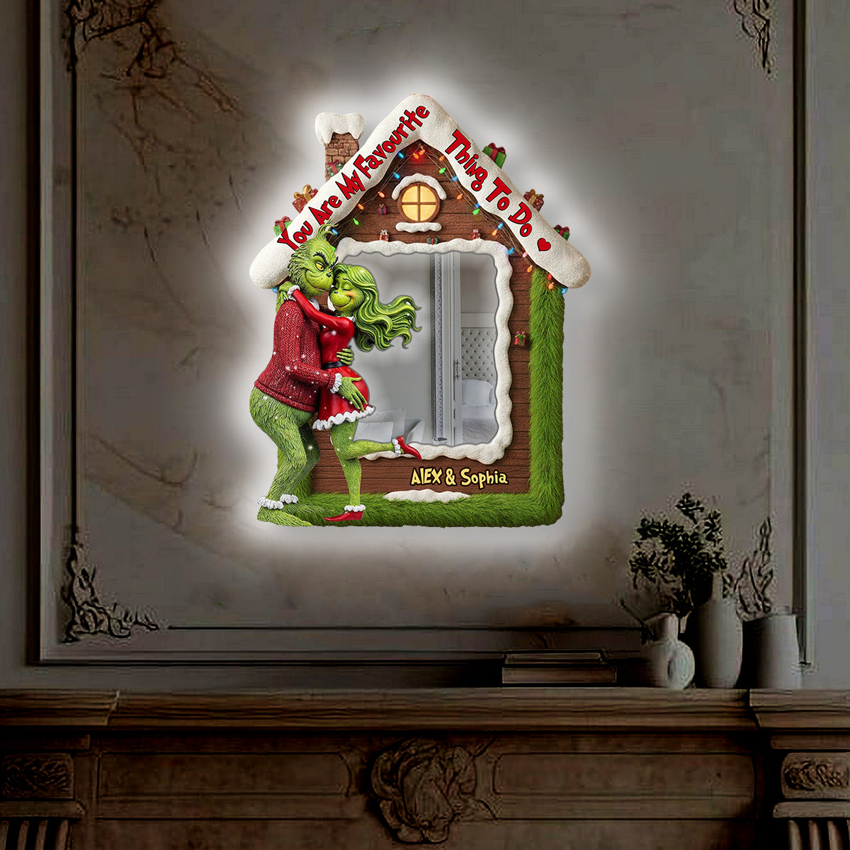 You Stole My Heart - Personalized Stole Christmas Wall Mirror With LED Light