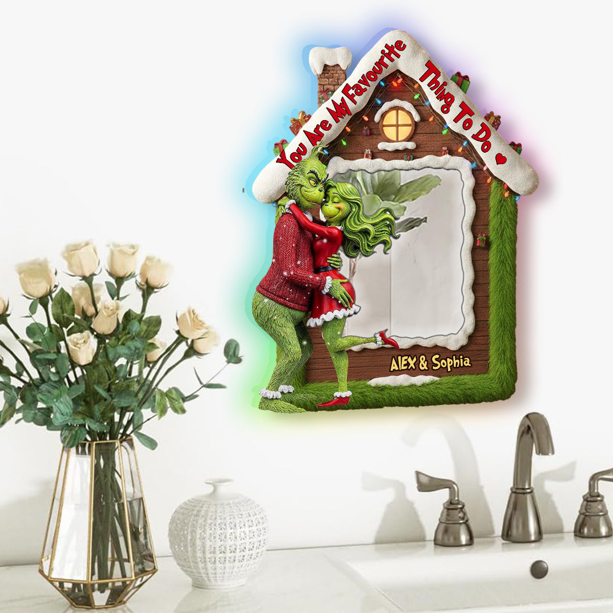 You Stole My Heart - Personalized Stole Christmas Wall Mirror With LED Light