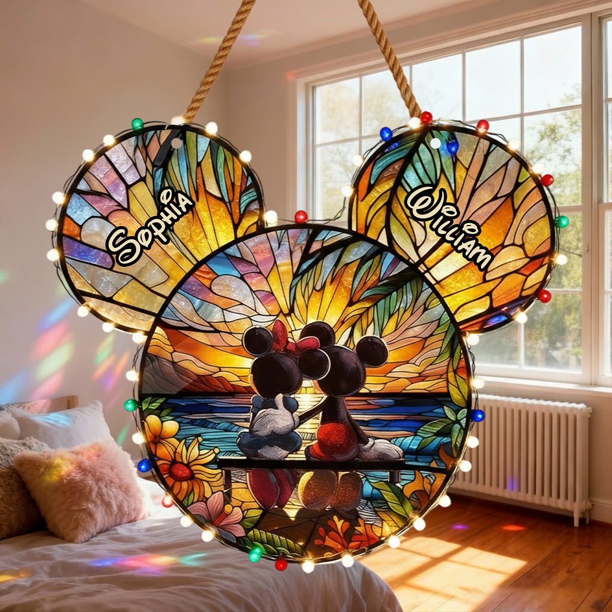 Glowing Romance Mouse Couple - Personalized Mouse LED Light Acrylic Sign