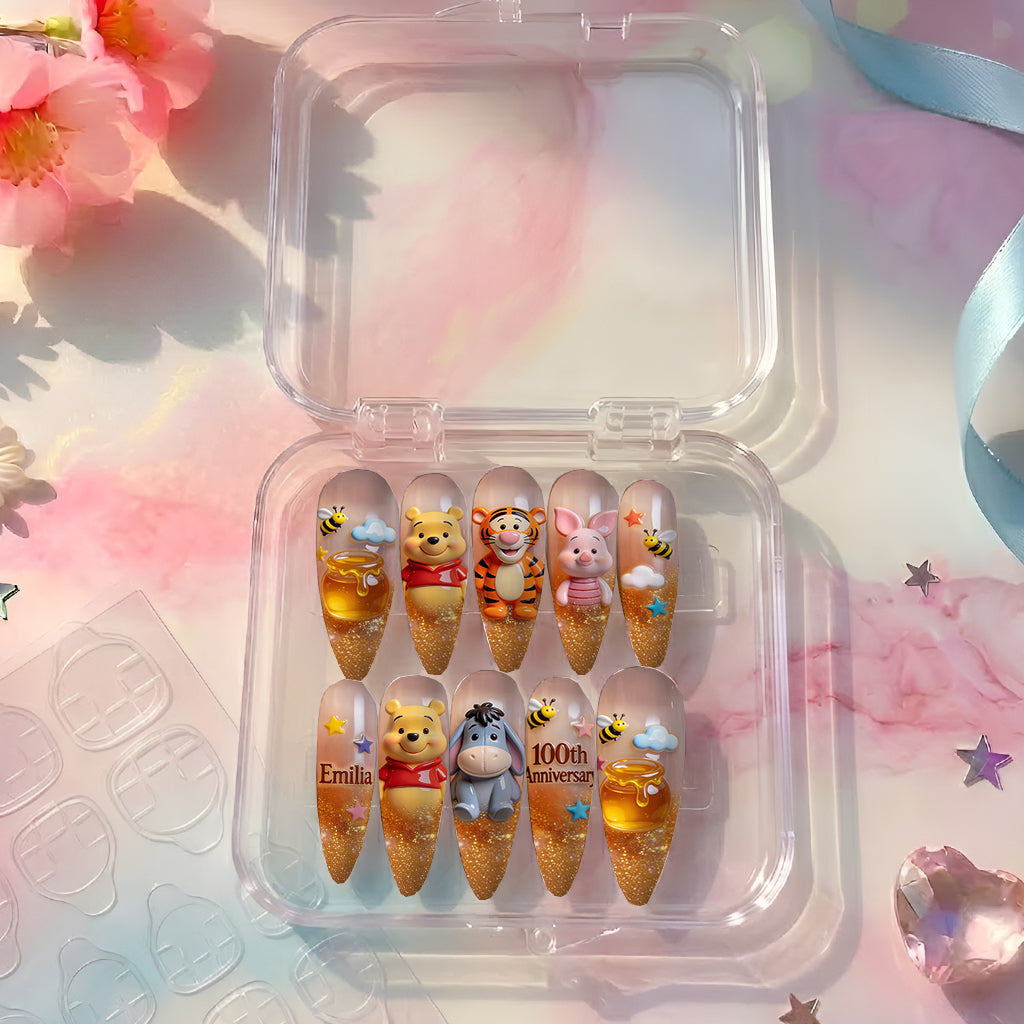 Honey Bear - Personalized Yellow Bear Press On Nails