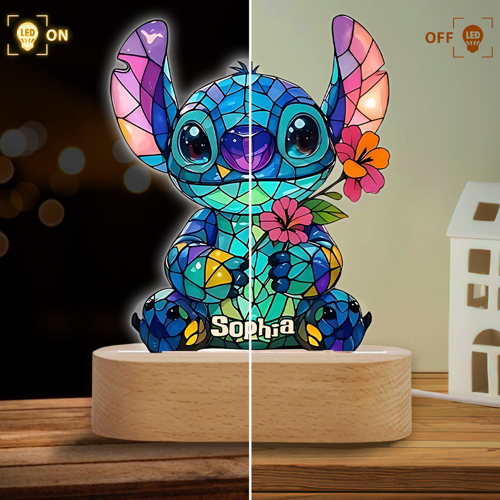 Ohana Means Family - Personalized Ohana Shaped Plaque Light Base