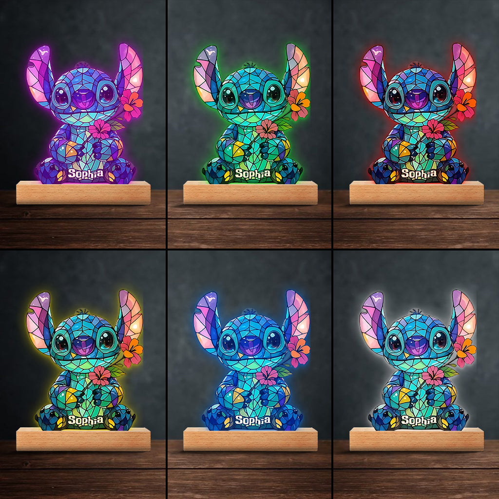 Ohana Means Family - Personalized Ohana Shaped Plaque Light Base