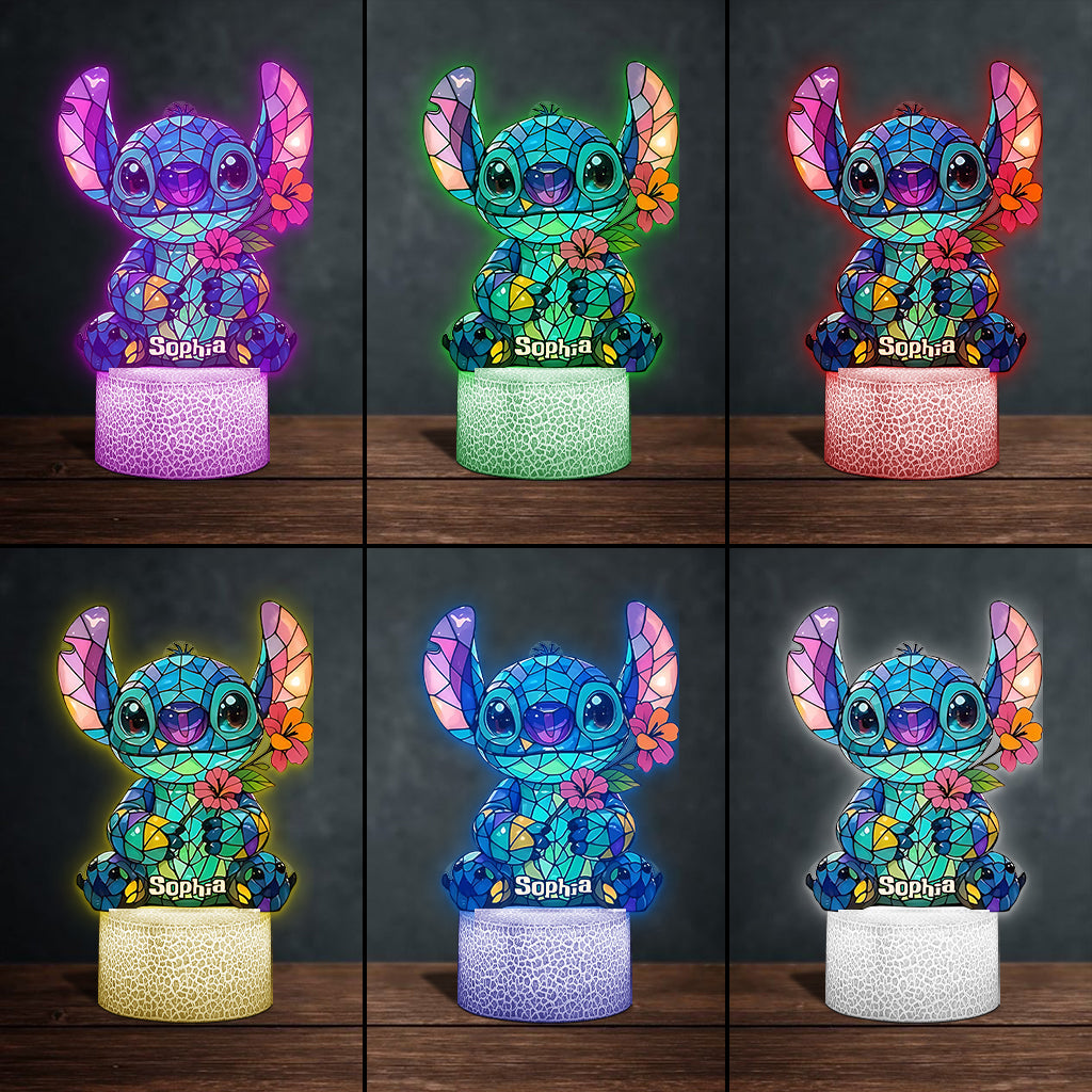 Ohana Means Family - Personalized Ohana Shaped Plaque Light Base