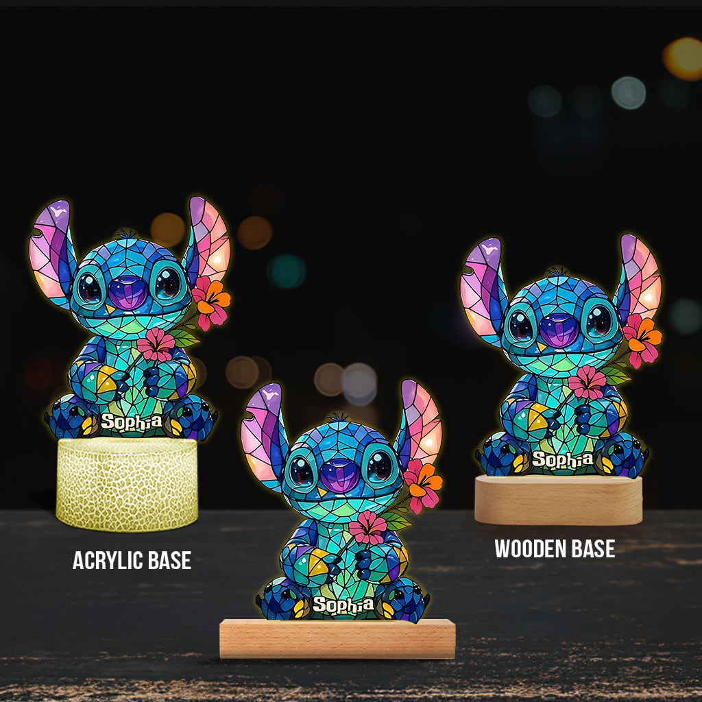 Ohana Means Family - Personalized Ohana Shaped Plaque Light Base