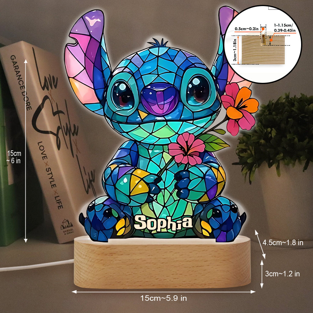 Ohana Means Family - Personalized Ohana Shaped Plaque Light Base