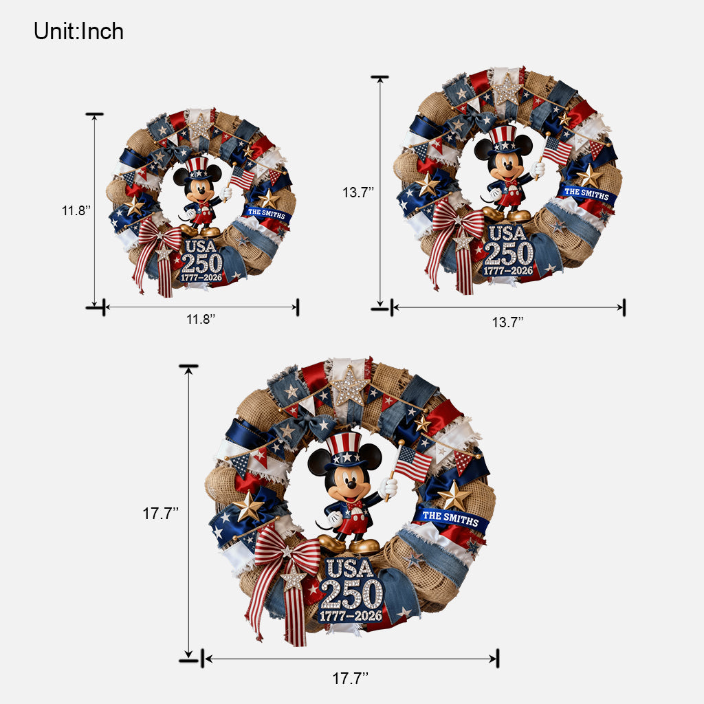 Patriotic Mouse America 250th Anniversary - Personalized Mouse Custom Shaped Wood Sign