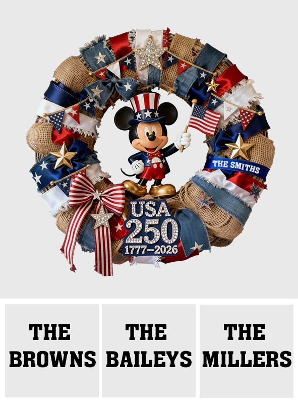 Patriotic Mouse America 250th Anniversary - Personalized Mouse Custom Shaped Wood Sign