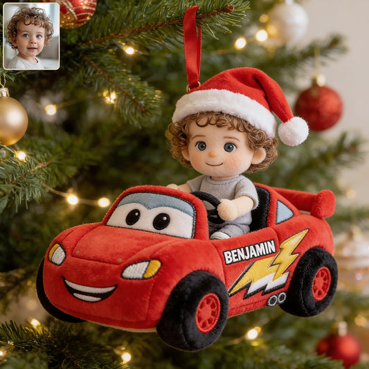 Kid On Wheel - Personalized Racing Lover Plush Ornament