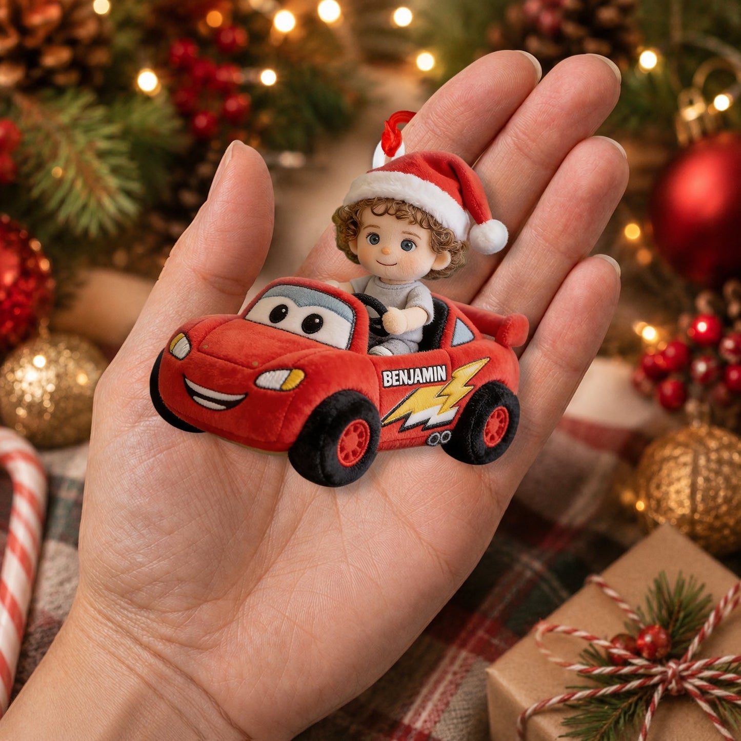 Kid On Wheel - Personalized Racing Lover Plush Ornament