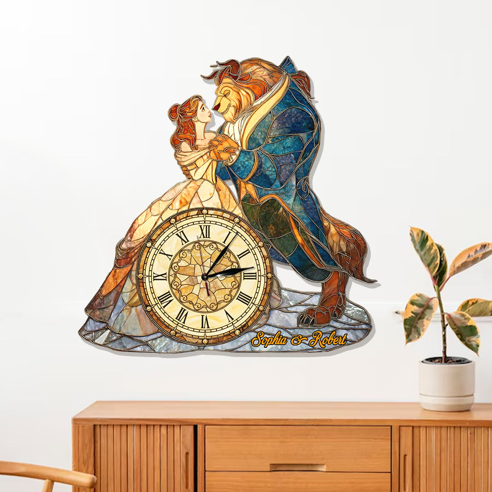 Tale As Old As Time - Personalized Couple LED Light Wall Clock