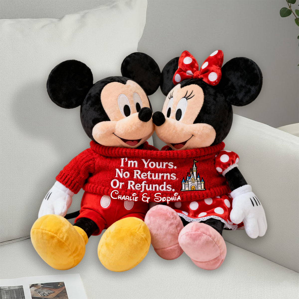 I'm Yours No Returns - Personalized Mouse Faux Fur Shaped Pillow