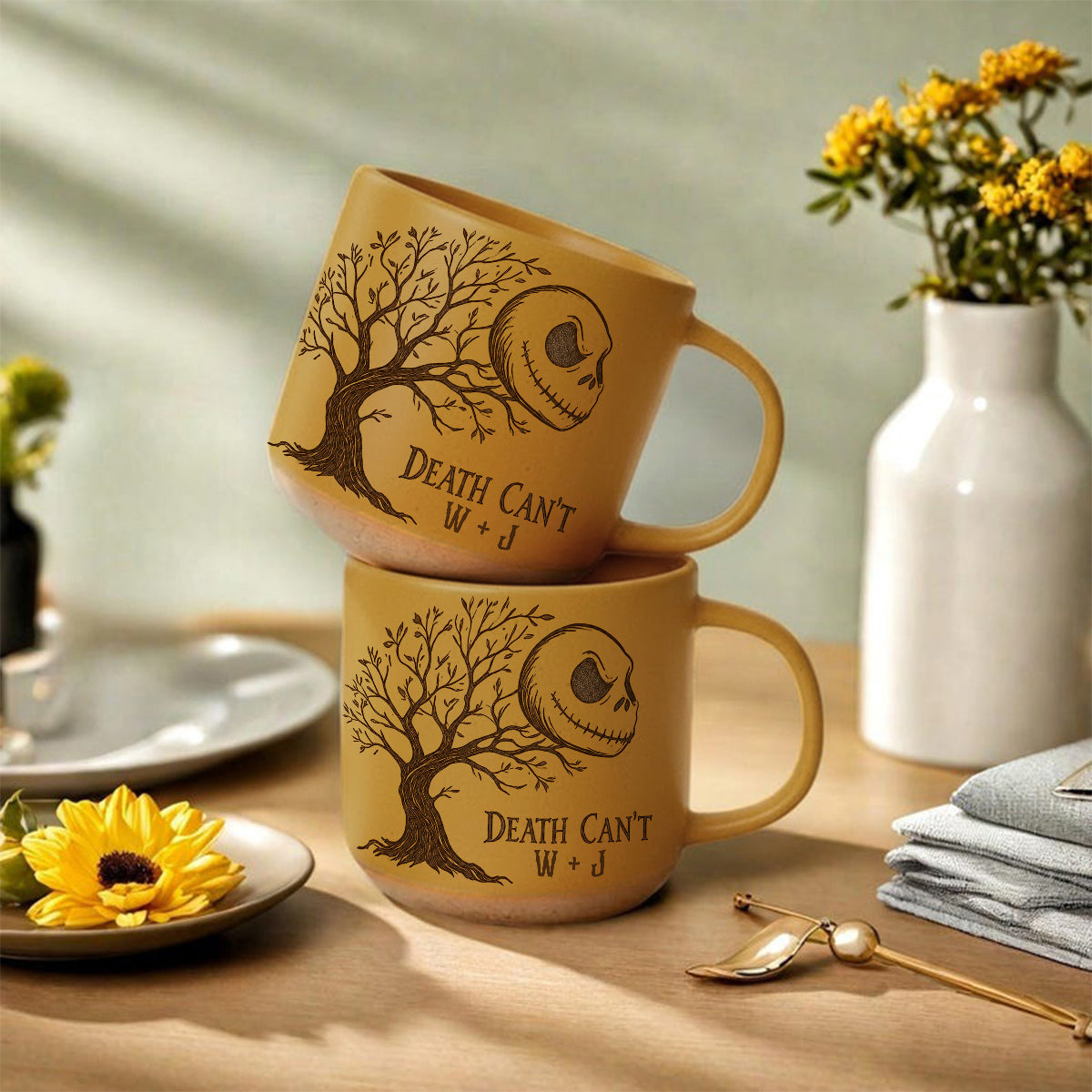 Death Can't Part Us - Personalized Nightmare Printed Pottery Mug