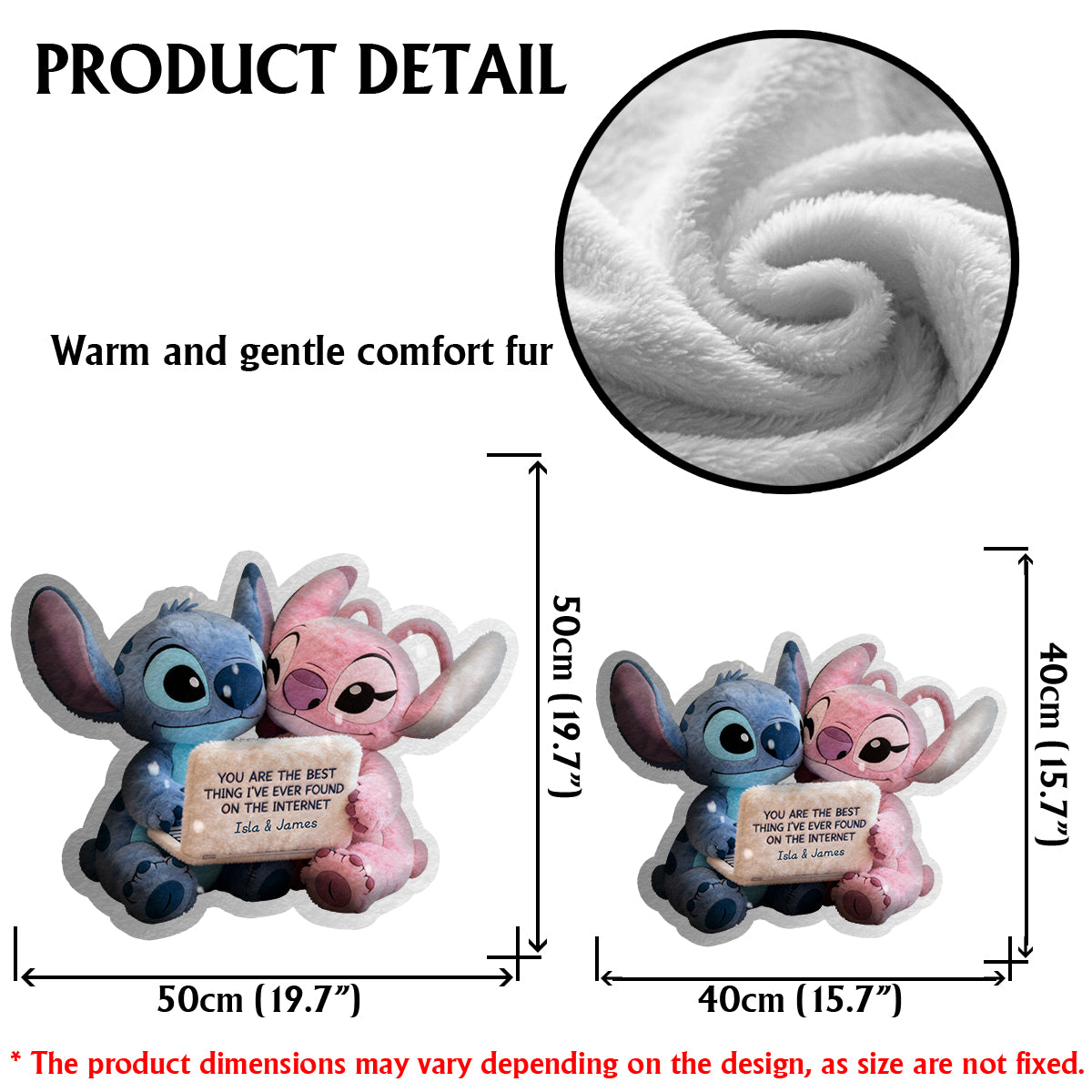 Best Thing I've Found On The Internet - Personalized Ohana Faux Fur Shaped Pillow